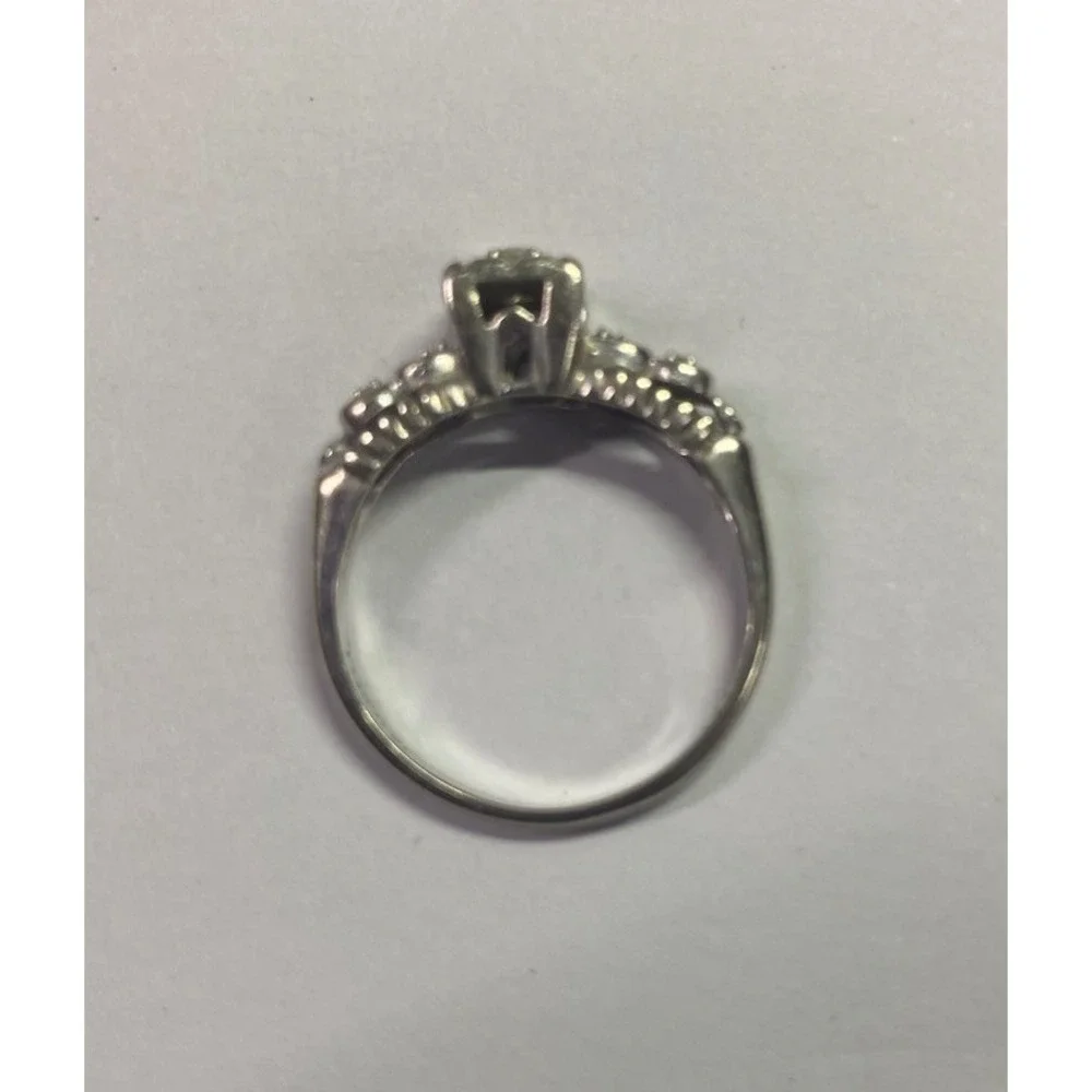 Beautiful Antique 14k White Gold Women's Diamond Engagement Ring TW 2.7g Sz.6.5
